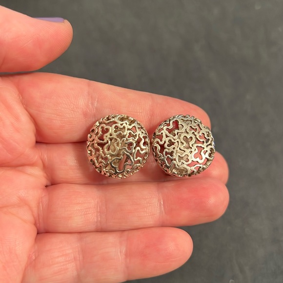 Tous Jewelry - Tous teddy bear cutout sterling silver stud earrings with omega backs